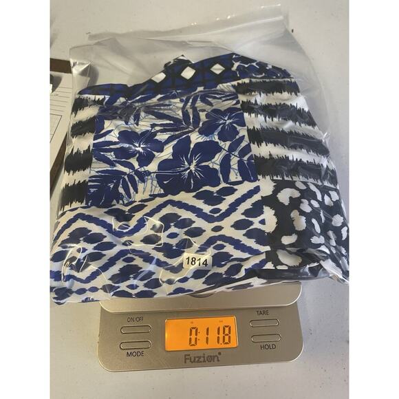 Midnight Velvet 1X Kimono Wrap Jacket Black Blue Boho Gypsy Tropical Cruise - Picture 14 of 14